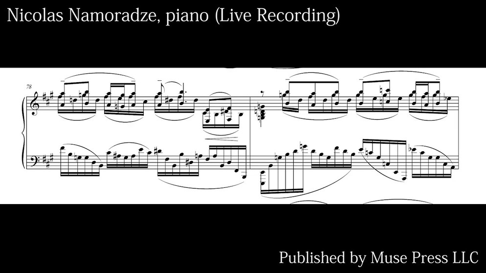 Rachmaninoff/Nicolas Namoradze: Adagio from Symphony No. 2, Op. 27 (Arrangement for solo piano) | Bildquelle: Muse Press /合同会社ミューズ・プレス (via YouTube)
