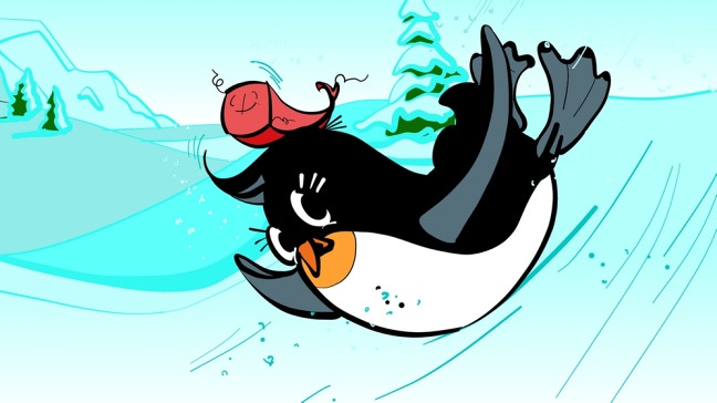 Pinguin Pudding rutscht die Eisbahn hinunter | Bildquelle: BR | Tanja Begovic