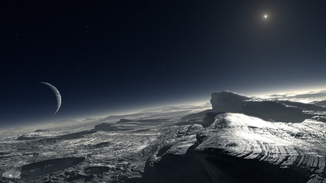 Leben im Weltraum - Eislandschaft auf dem Pluto. | Bildquelle: ESO/L. Calçada